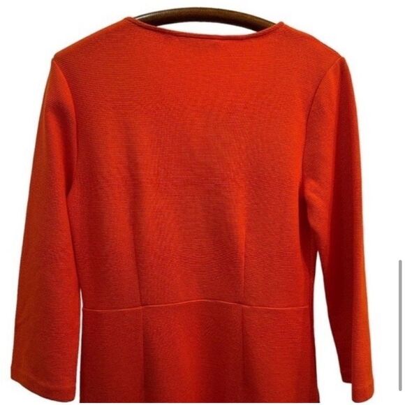 BODEN Ribbed Knit Orange V-Neck Dress NWT - Picture 7 of 12